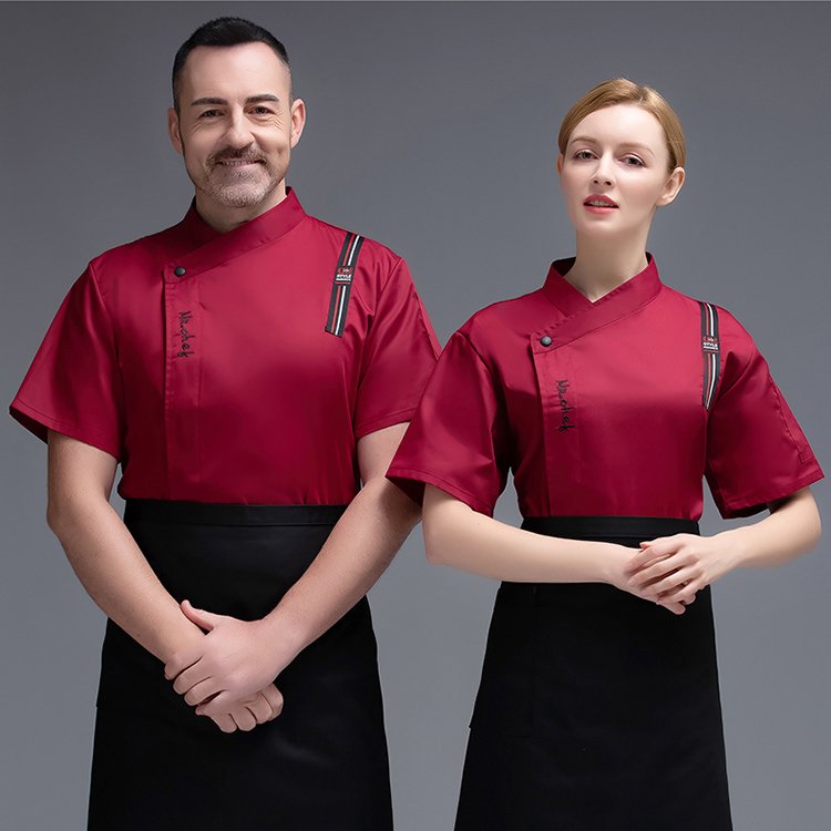 夏季高檔西餐廳學校廚師工作服