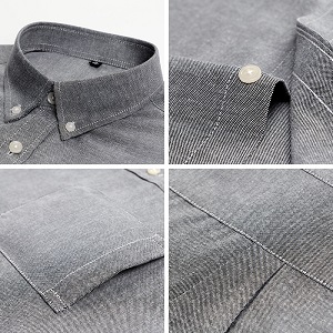 青年牛津紡長(zhǎng)袖襯衫定制寬松舒適休閑做工細(xì)節(jié)